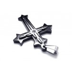 Men's Black Pure Titanium Cross Pendant Necklace (New)