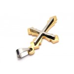 Men's Golden Pure Titanium Cross Pendant Necklace (New)