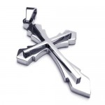 Mens Silver Pure Titanium Pendant Cross Necklace (New) 18032