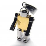 Men's Golden Pure Titanium Robot Pendant Necklace (New)