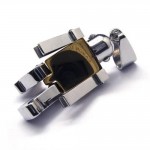 Men's Golden Pure Titanium Robot Pendant Necklace (New)