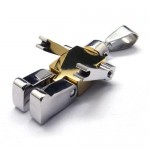 Men's Golden Pure Titanium Robot Pendant Necklace (New)