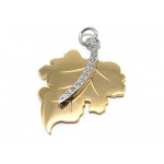 Mens Golden Pure Titanium Maple Leaf Pendant Necklace