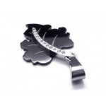 Black Pure Titanium Maple Leaf Pendant Necklace Chain