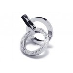Men's Silver Pure Titanium Rings Pendant Necklace (New)
