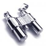 Men's Silver Pure Titanium Telescope Pendant Necklace