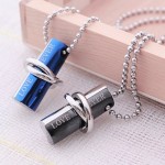 Love couples embrace Titanium Necklace