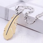 Fashion Flying Feather Titanium necklace Pendant