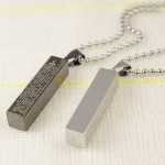 Fashion Cuboid Titanium couples necklace pendant