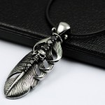 Skull Feathers titanium necklace Pendant 2010 Hot Fashion Style