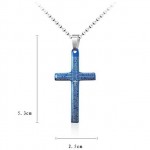 Exquisite Man Blue bible Cross Pendant and Necklace