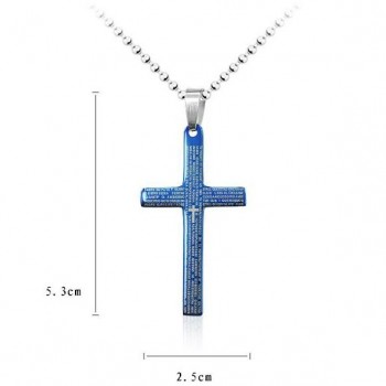 Exquisite Man Blue bible Cross Pendant and Necklace