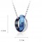 Blue and silver Cross Bible rings titanium pendant and necklace