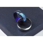 Blue and silver Cross Bible rings titanium pendant and necklace