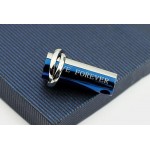 Love Forever Blue and silver two part titanium pendant necklace