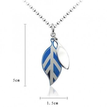 Hackberry Leaf blue titanium pendant and necklace