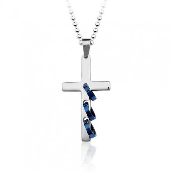 Cool Fashion Rings Men's Titanium Cross Pendant and Necklace