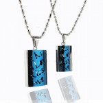 Kiss Love Sweetheart Blue Titanium Necklace Pendant