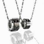 Fashion Sweetheart Black Ring Titanium Necklace Pendant