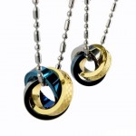 Fashion Sweetheart Three Color Rings Titanium Necklace Pendant 