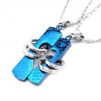 Sweetheart Fashion Blue Titanium Necklace Pendant