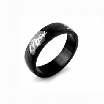 Dragon Mens 6mm Black Titanium Ring