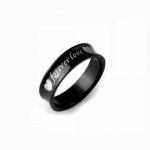 Forever Love Mens 6mm Black Titanium Ring