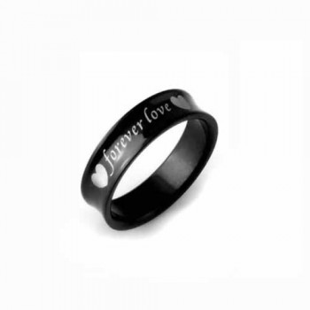 Forever Love Mens 6mm Black Titanium Ring