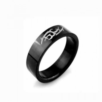 Eldritch Blast Mens 6mm Black Titanium Ring