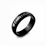 Endless Love Mens 6mm Black Titanium Ring