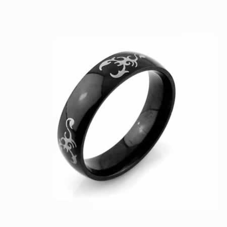 Home  Titanium Rings  Scorpion King Mens 6mm Black Titanium Ring