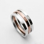 Mens 6mm Gold & Silver Colour Titanium Ring