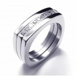 8mm Diamond Unisex Titanium Band Ring