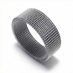 Meshed Unisex 8mm Titanium Ring