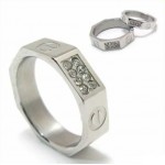 Diamond set 6mm Titanium Inlaid Court Band Ring 13955 