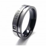 LOVE ONLY YOU Mens 6mm Black Titanium Ring