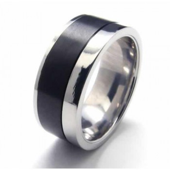 Mens 8mm Black Titanium Ring