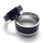 Mens 8mm Black Titanium Ring