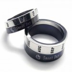 Sweet Day 8mm Diamond set Titanium Inlaid Court Band Ring