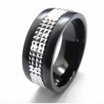 9mm Titanium & Silver Inlaid Court Band Ring