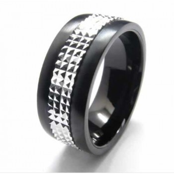 9mm Titanium & Silver Inlaid Court Band Ring 10020165