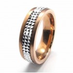 6mm Titanium & Glod Inlaid Court Band Ring