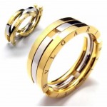 8mm Titanium & Gold Puzzle Ring