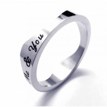 You & Me 5mm Waves Titanium Ring