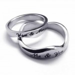 You & Me 5mm Waves Titanium Ring