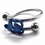 Butterfly Flying 8mm Blue Titanium Ring