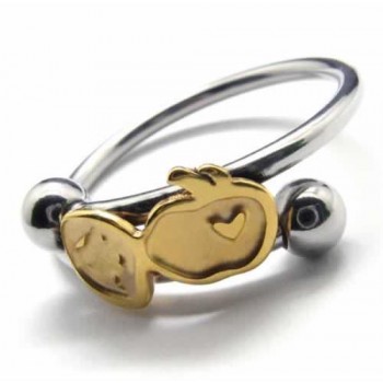 Fruit Love 8mm Titanium & Gold Ring 16139