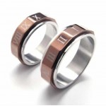 Roman Numerals Mens 7mm Titanium Ring