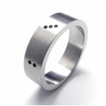 Dice Mens 6mm Titanium Ring 