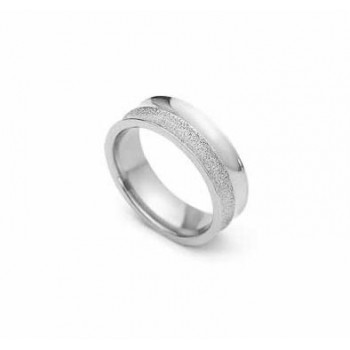 Brushed 6mm Titanium & Silver Ring